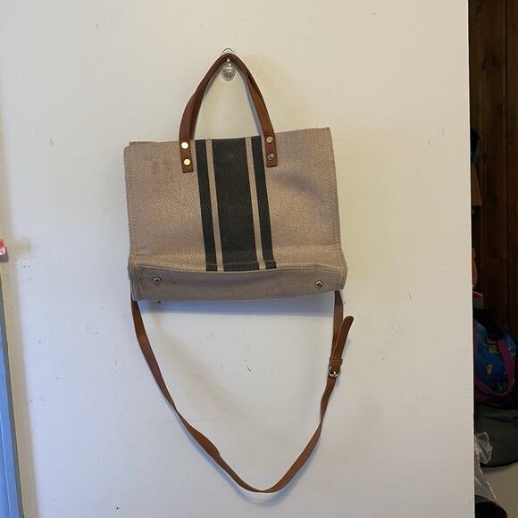 Y2K Custom Canvas ToteBag Crossbody Weekend Handbag Linen FauxLeather Multicolor - Picture 6 of 8